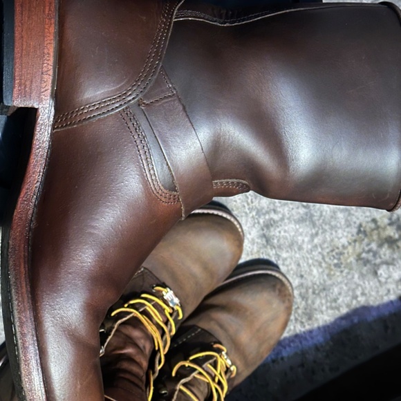 10.5 rust brown leather engineer boots made in the USA Frye boots - Picture 6 of 8